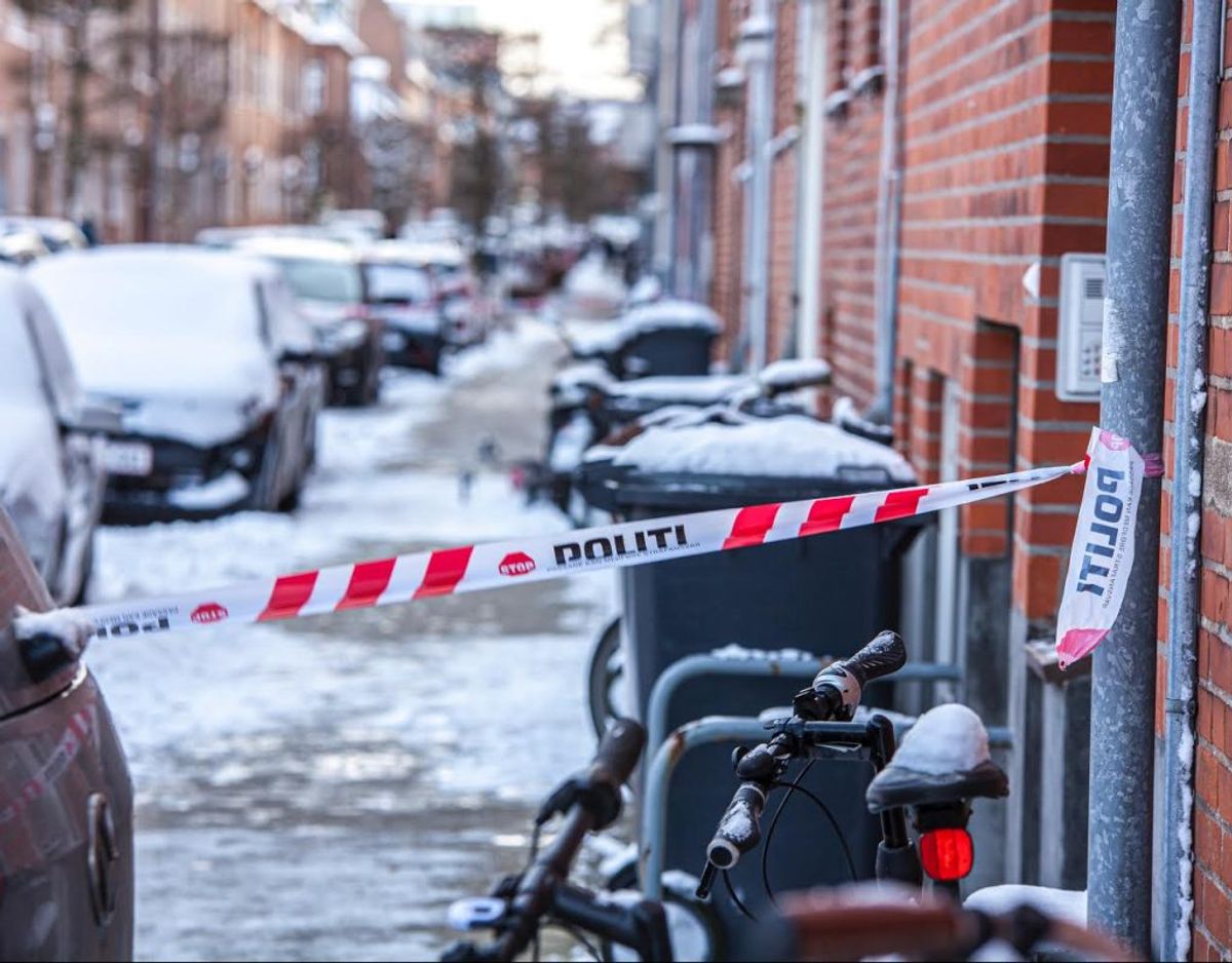 Det var her i den centrale del af Esbjerg knivstikkeriet fandt sted torsdag morgen. Foto: Presse-fotos.dk.