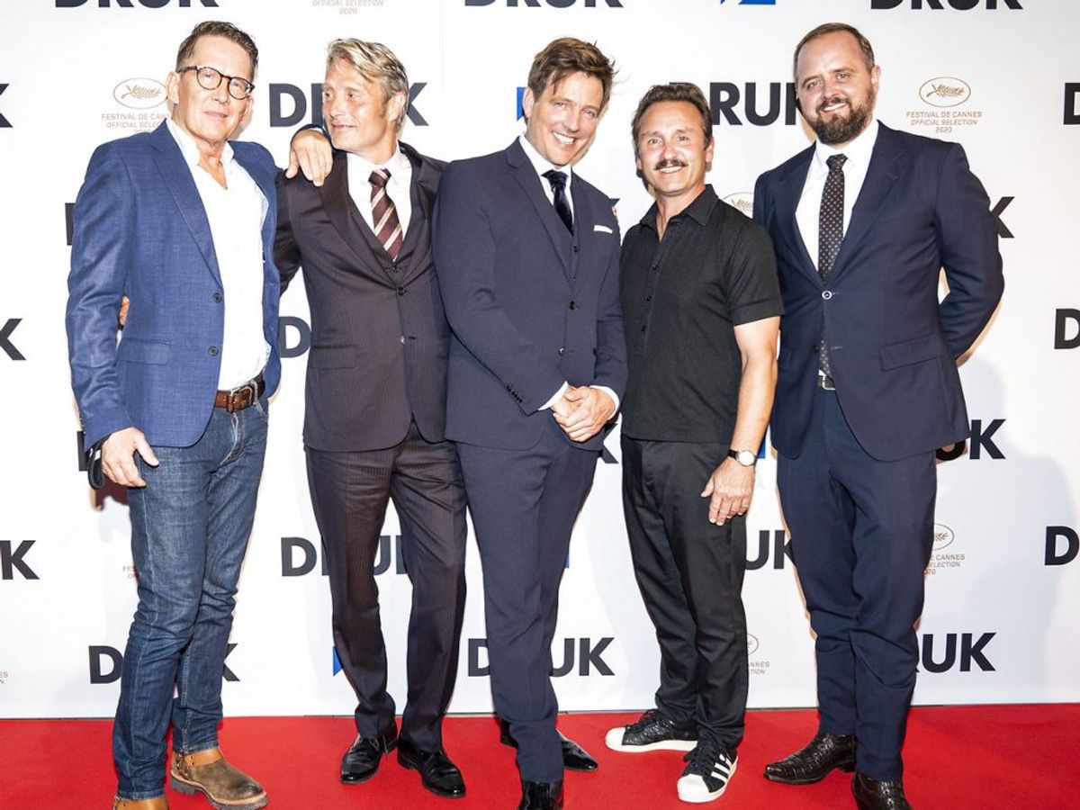Holdet bag filmen med Lars Ranthe, Mads Mikkelsen, Susse Wold, Thomas Vinterberg, Thomas Bo Larsen og Magnus Millang. (Foto: Ida Marie Odgaard/Ritzau Scanpix)