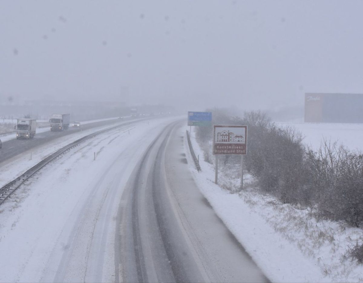 Så meget sner det lige nu. Foto: Presse-fotos.dk