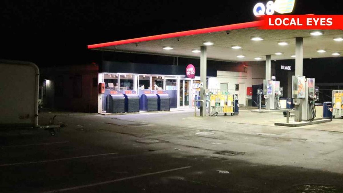 Røveriet fandt sted på denne tankstation i Stenløse. Foto: Local Eyes