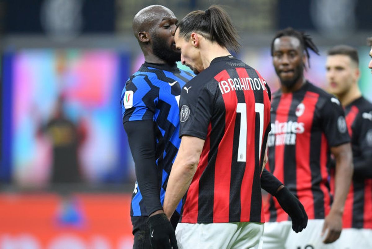 Milans Zlatan Ibrahimovic og Inters Romelu Lukaku røg verbalt i totterne på hinanden i sidste uge. Foto: Daniele Mascolo/Reuters