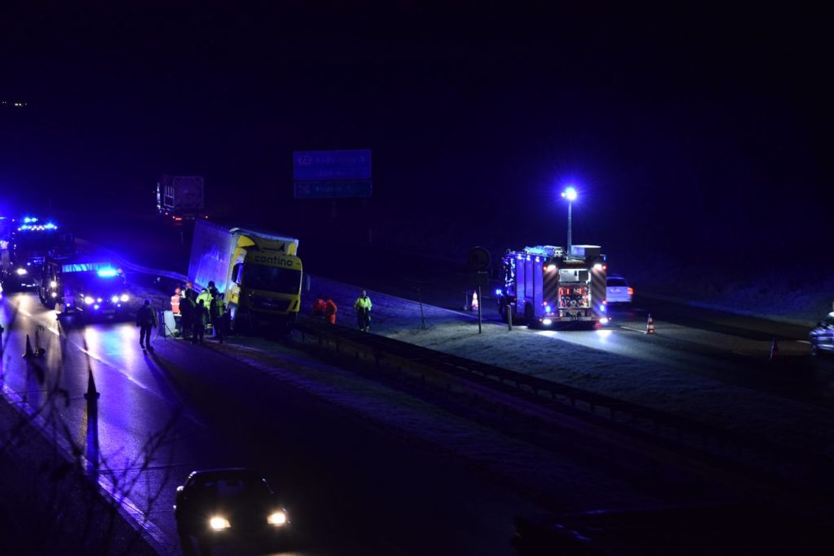 Uheld på den sønderjyske motorvej. Foto: presse-fotos.dk