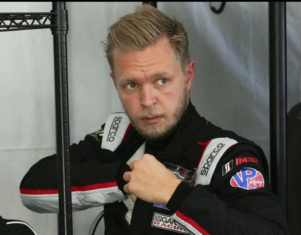 Magnussen ses her under træningen op til 24 timers-løbet. Foto: John Raoux/Scanpix