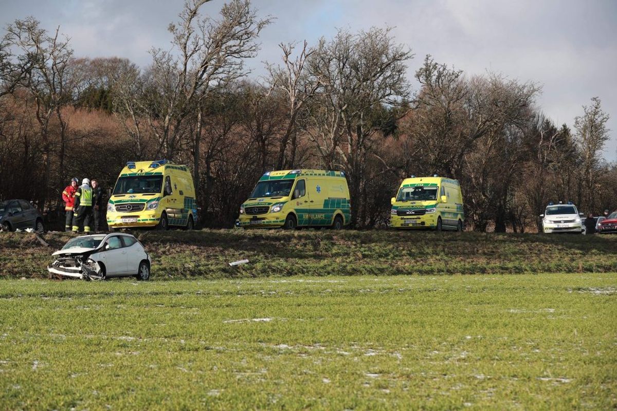Politiet betragter ulykken som alvorlig. KLIK FOR FLERE BILLEDER. Foto: Presse-fotos.dk