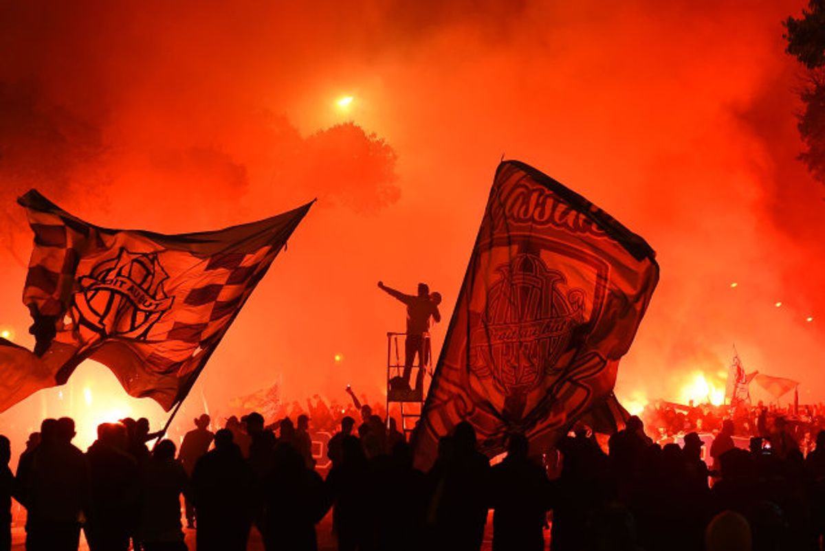 Marseille-fans har længe været utilfreds med den retning, klubben har været på vej i. Dette billede er fra en demonstration i november. Foto: Sylvain Thomas/AFP