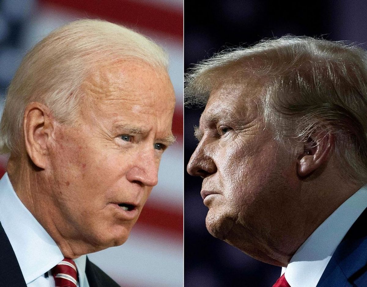 En af disse to ældre herrer, Joe Biden, 77 år, og Donald Trump, 74 år, ender i Det Hvide Hus. Men kommer vedkommende også ud i live? Foto: Scanpix.