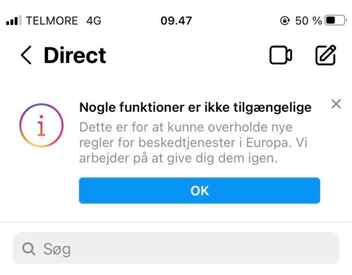 Har du også fået beskeden? Foto: Screenshot
