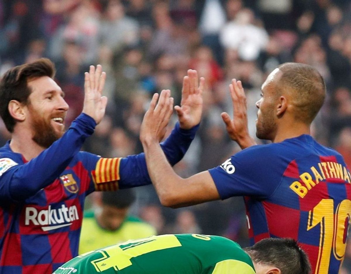 Både Martin Braithwaite og Lionel Messi scorede tirsdag aften. Sidstnævnte slog rekord. Arkivfoto: Scanpix