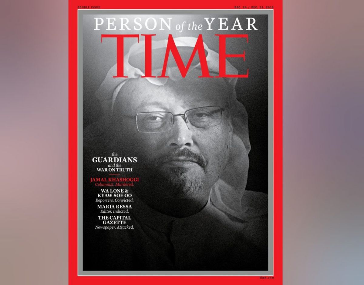 2018: Dræbte eller fængslede journalister, der har sat livet på spil i jagten på den større sandhed. Foto: Time Magazine/Scanpix. KLIK for mere.