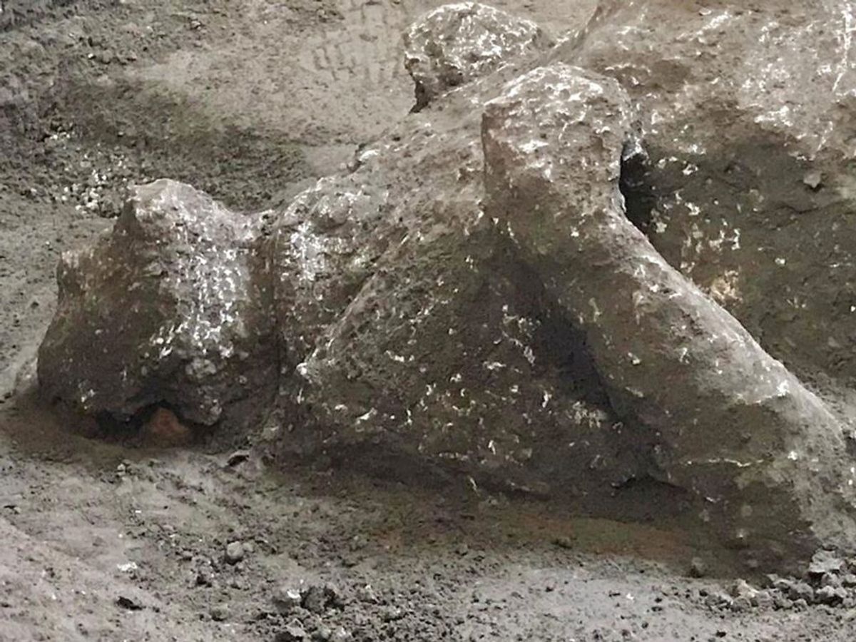 Arkæologer i Pompeji har rekonstrueret ligene af to mænd, som var ofre for vulkanudbruddet i Vesuv for næsten 2000 år siden i det sydlige Italien. Foto: Handout/AFP/POMPEII ARCHAEOLOGICAL PARK.