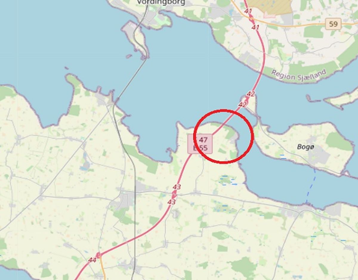 Det er her, der er spærret. Foto: ©OpenStreetMap-bidragsydere.