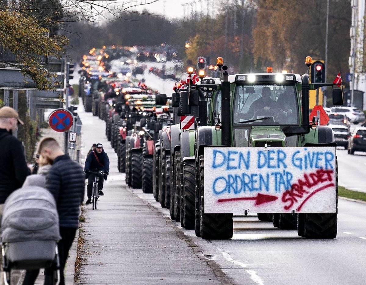 Landmænd på massevis traktorer samlet i demonstration i Aalborg, lørdag den 14. november 2020.. (Foto: Henning Bagger/Ritzau Scanpix)