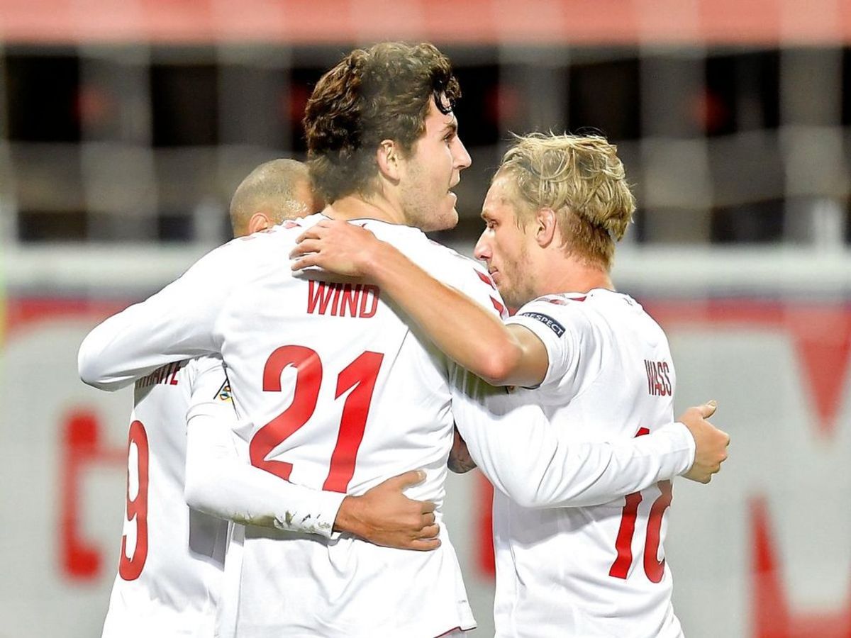 Jonas Wind udlignede til 1-1. Foto: JOHN THYS/Scanpix.