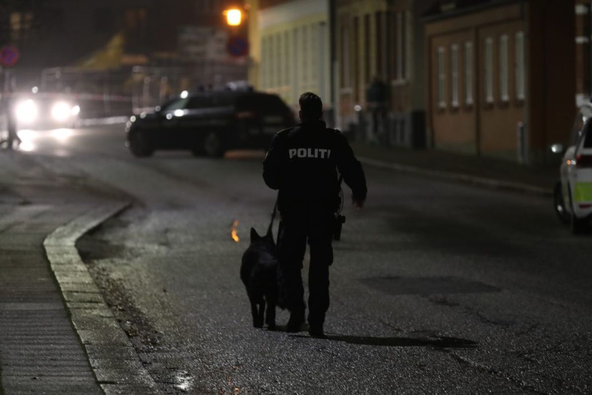 Politiet var tirsdag aften massivt til stede på grund af et masseslagsmål. Har du set noget, hører politiet gerne fra dig. KLIK for flere billeder. Foto: Rasmus Skaftved.