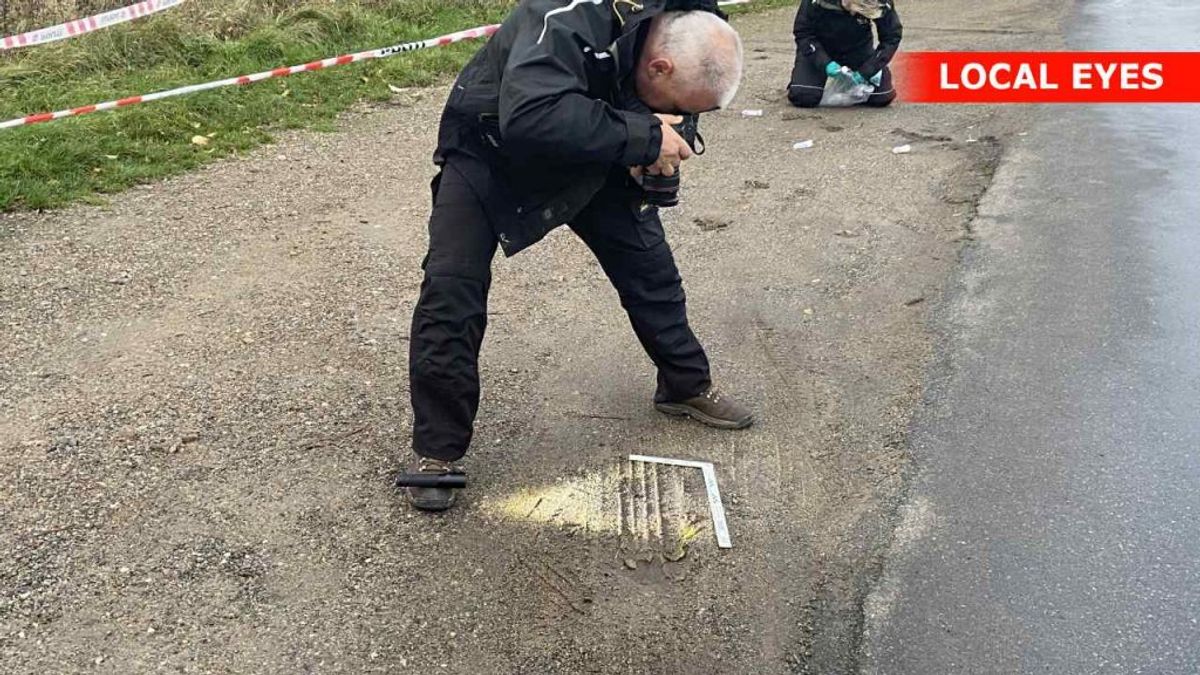 Politiet har sikret spor fra en vigeplads på Lerchenfeldvej i Kalundborg. Foto: Local Eyes