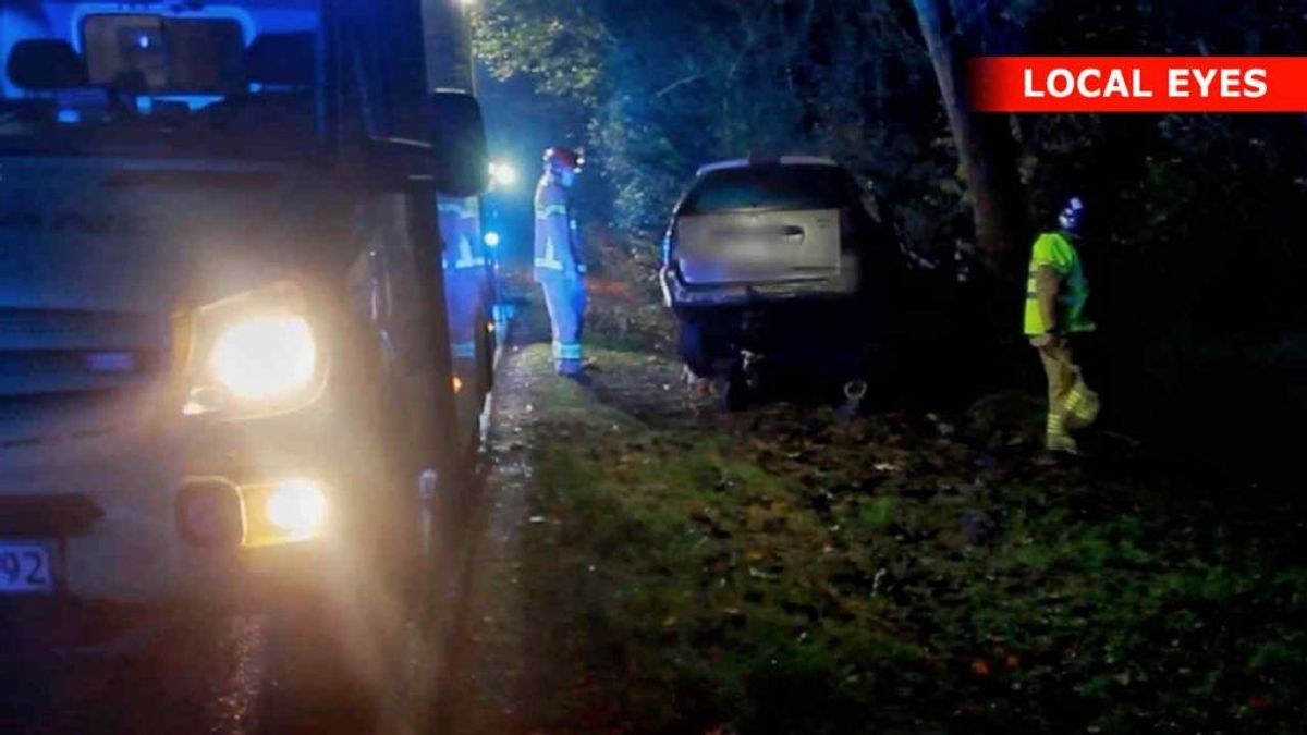 Den 23-årige mistede herredømmet, da han ville køre udenom en knallert. Både han og knallertføreren var påvirket af alkohol. Foto: Local Eyes