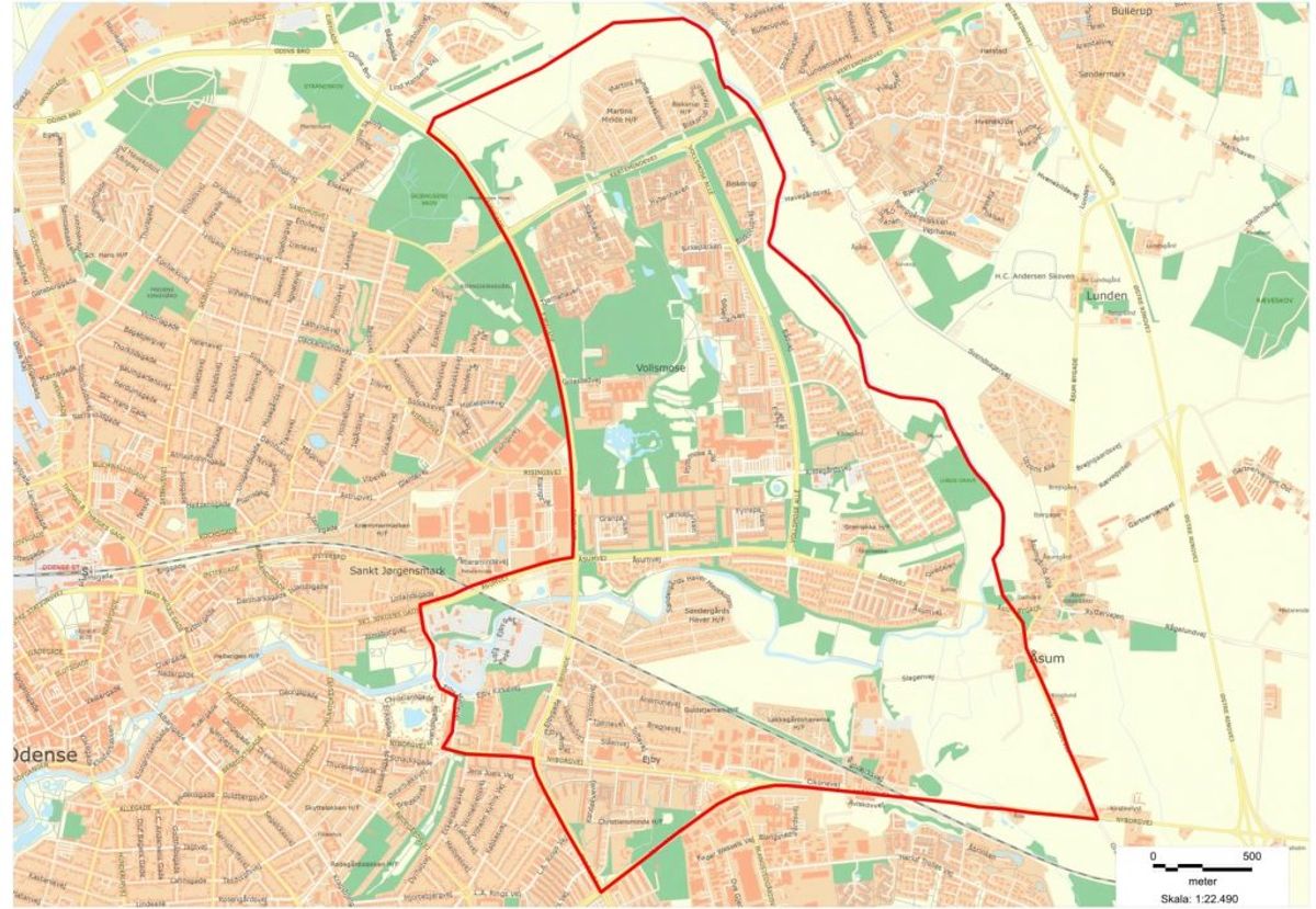 Visitationszone i Vollsmose. Foto: Politi