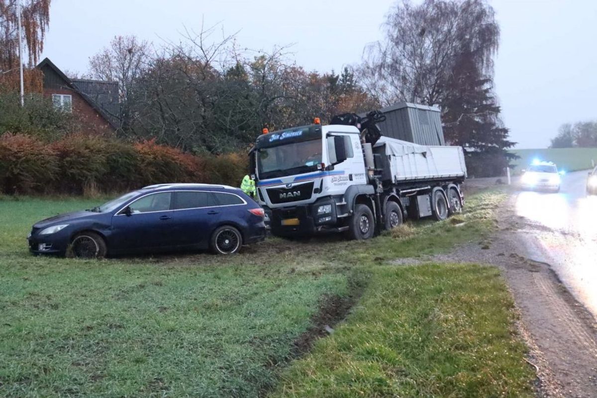 Uheldet gav en række trafikale problemer. Foto: Øxenholt Foto