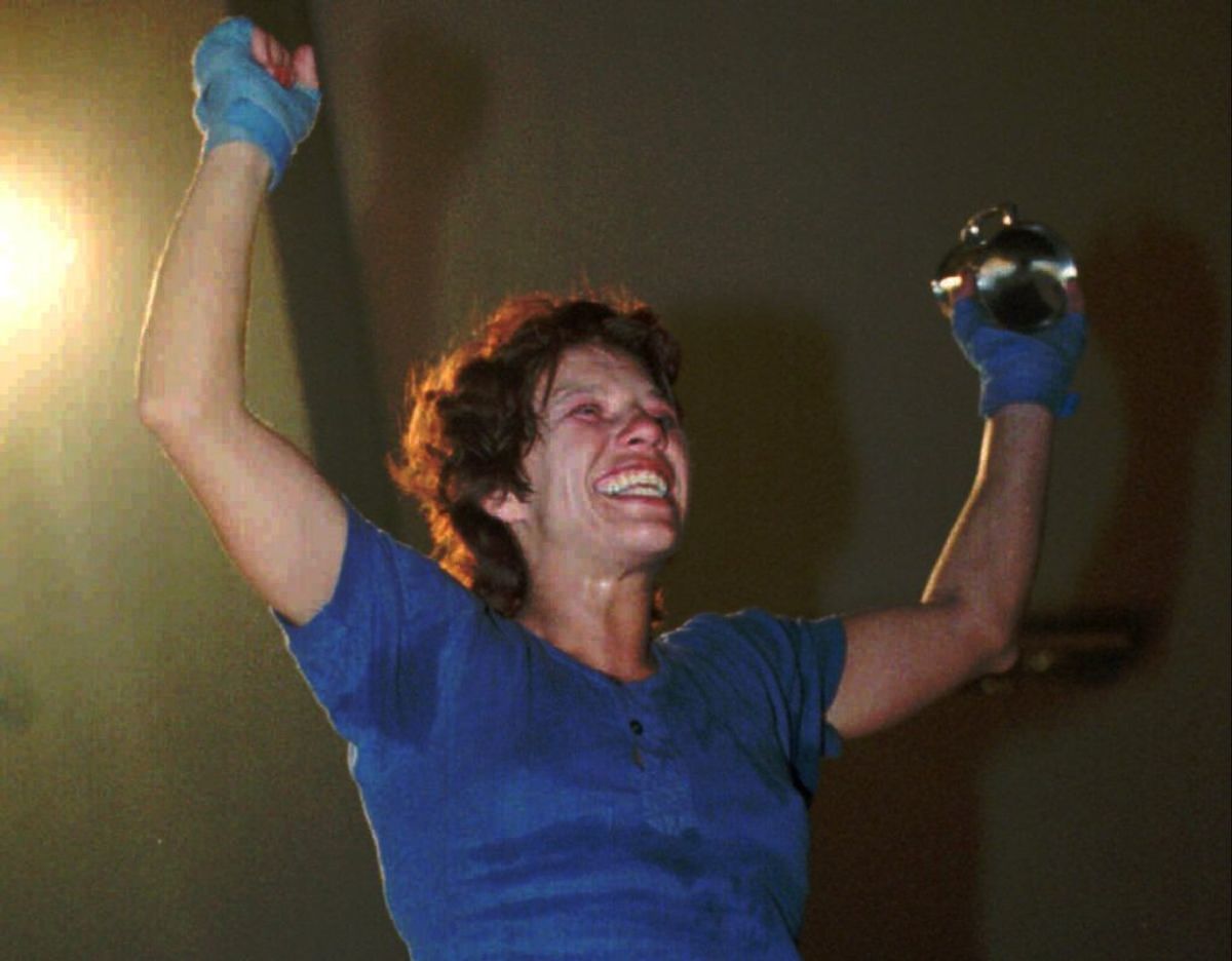 Gitte Dammann var en pioner inden for kvindeboksning i Danmark. Her ses hun efter sin debutsejr i 1994. Foto: ERIK JEPSEN