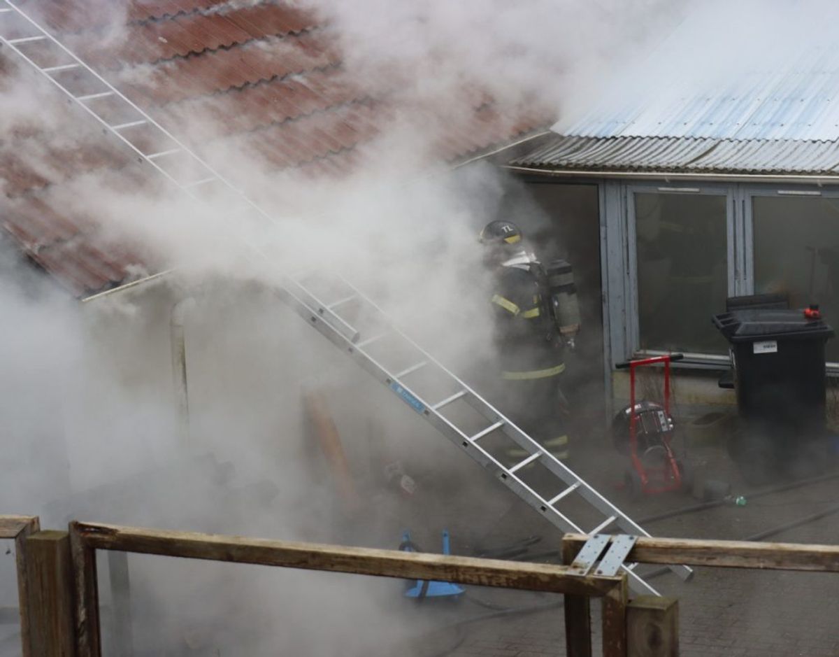 Nordjyllands Beredskab er rykket ud. Foto: Presse-fotos.dk