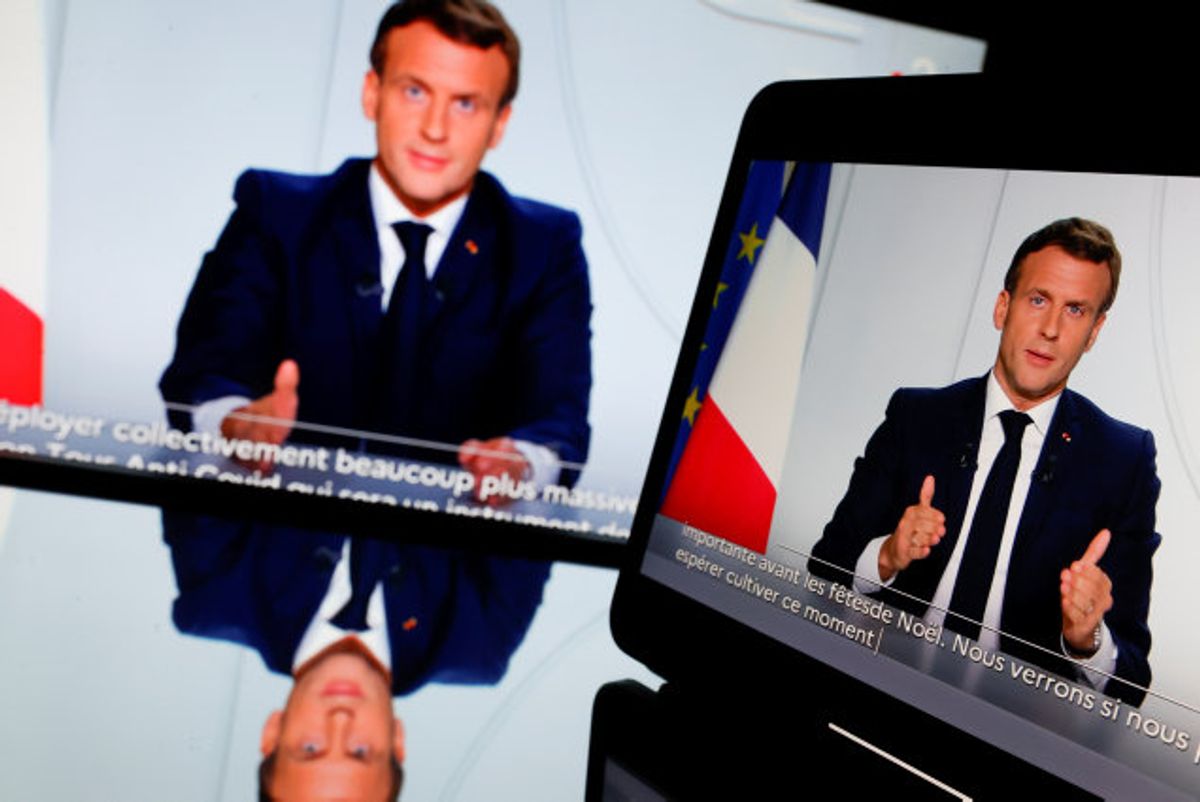 Frankrigs præsident, Emmanuel Macron, siger, at Frankrig lukker ned igen fra fredag for at bremse spredningen af coronavirus. Foto: Christian Hartmann/Reuters