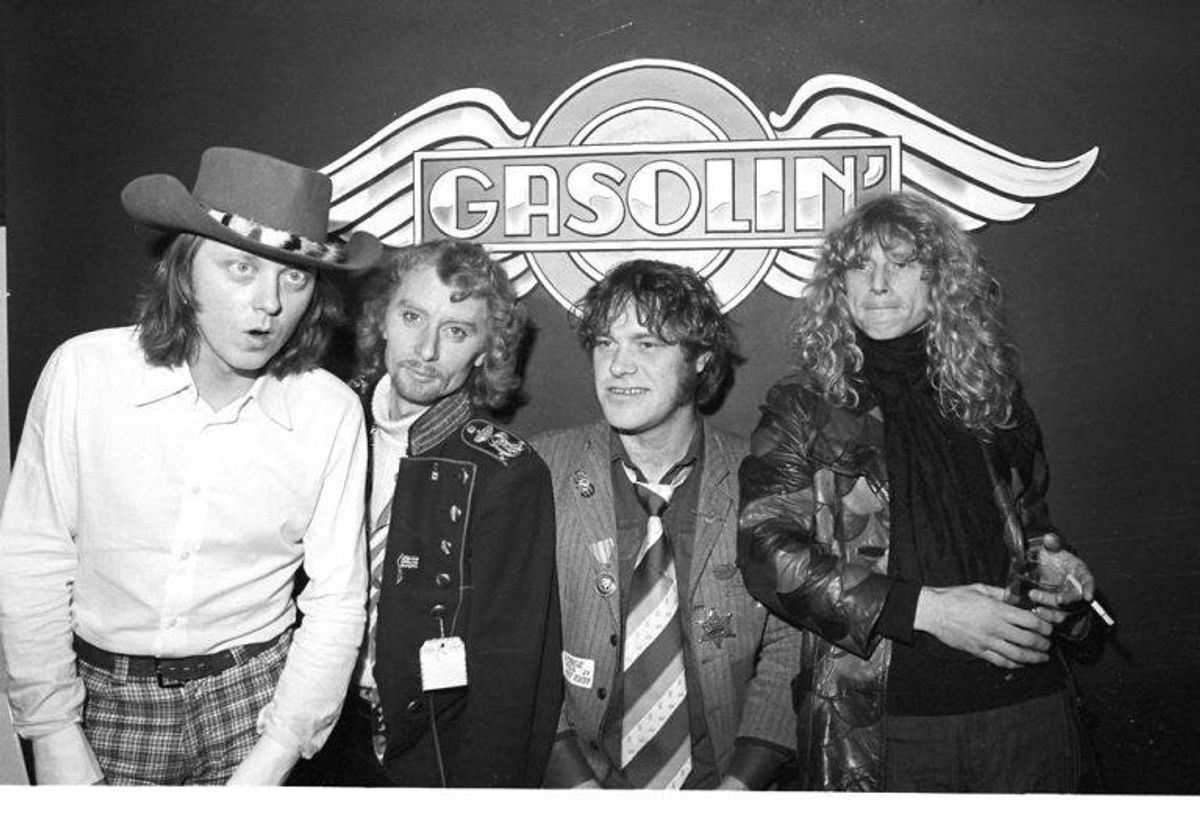 Gasolin. Fra venstre: Wili Jønsson, Franz Beckerlee, Kim Larsen og Søren Berlev.