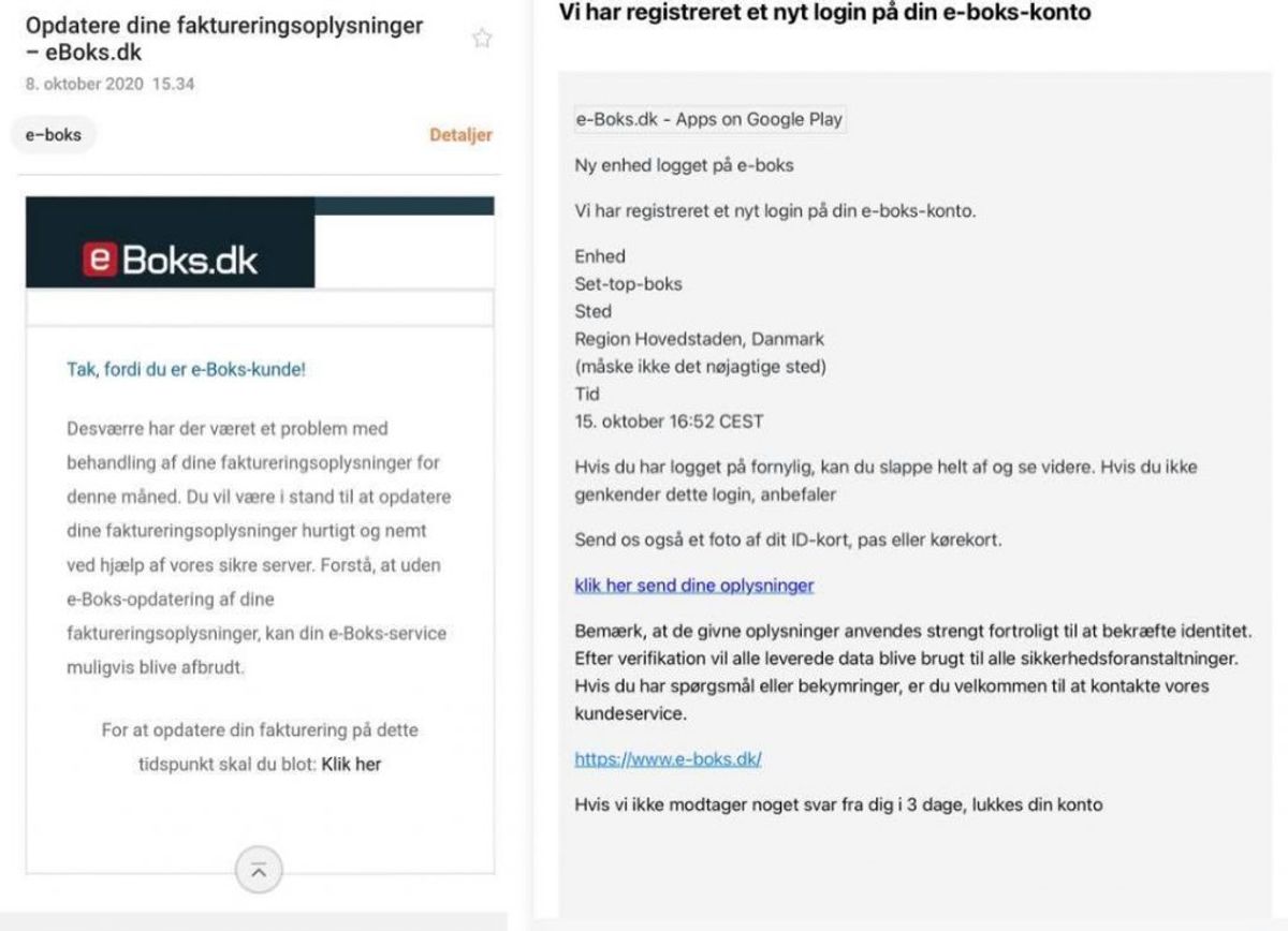 Sådan kan den se ud, den mail, der advares imod. KLIK for flere svindel-mails. Foto: Mit digitale sevforsvar.