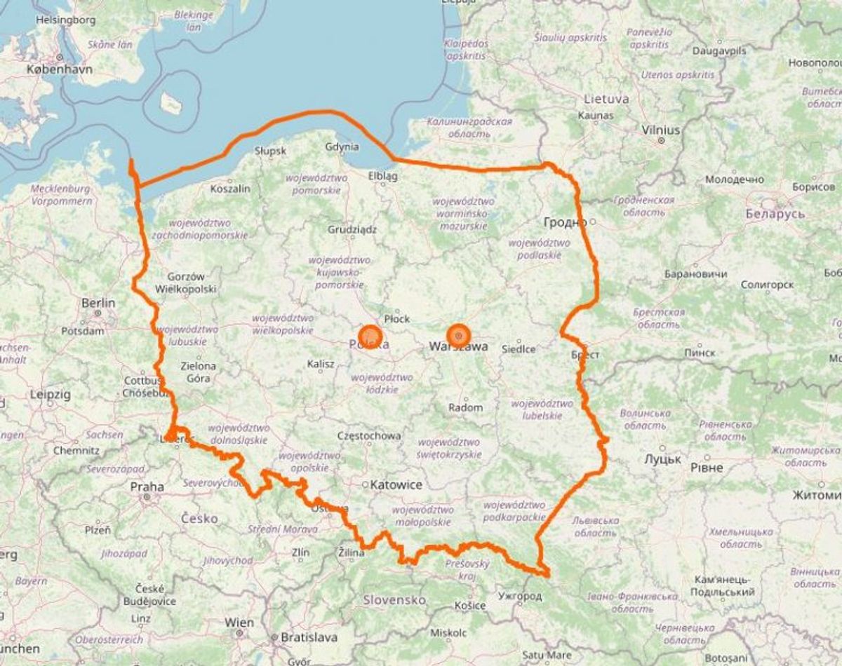 Polen. Foto: Openstreetmap.org