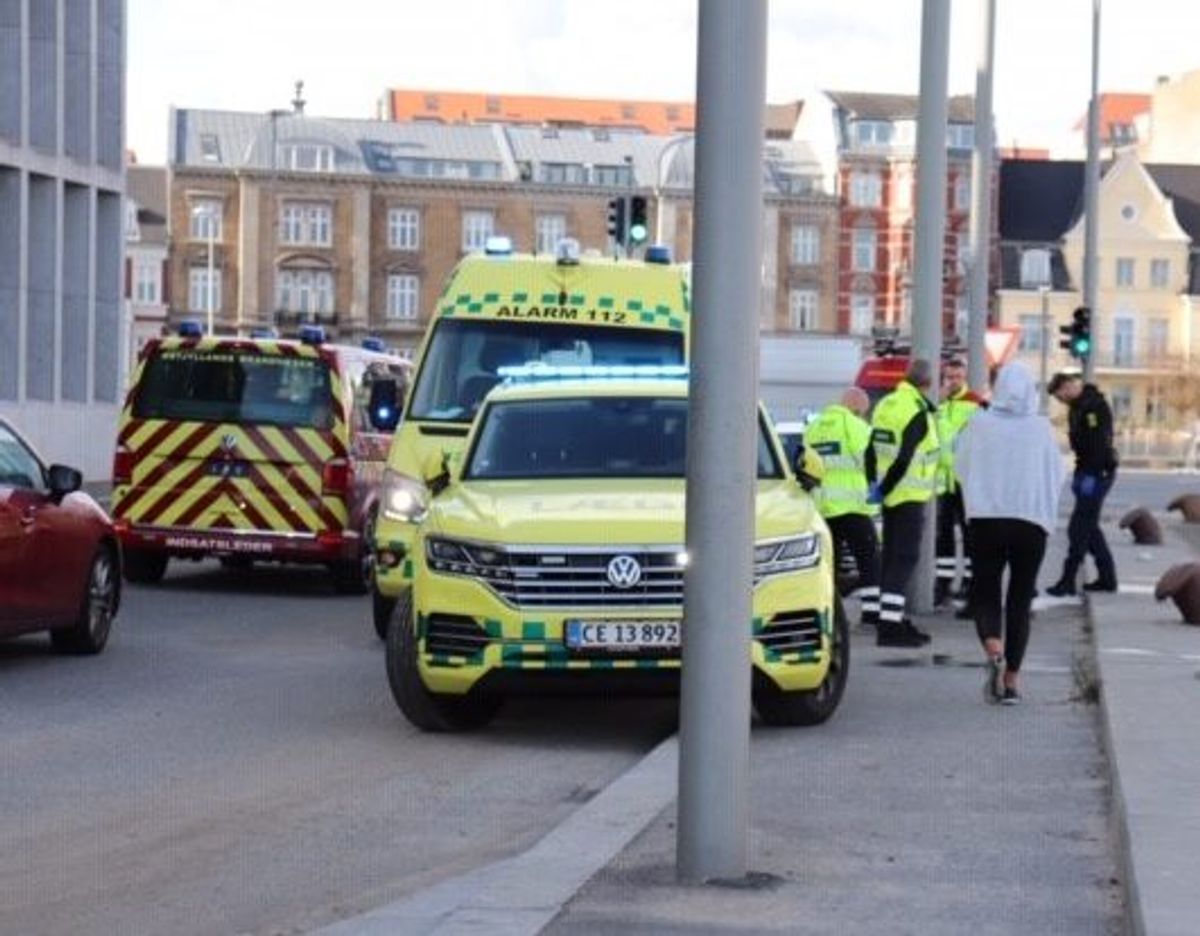 Politi og beredskab på havnen i Aarhus. Foto: Presse-fotos.dk