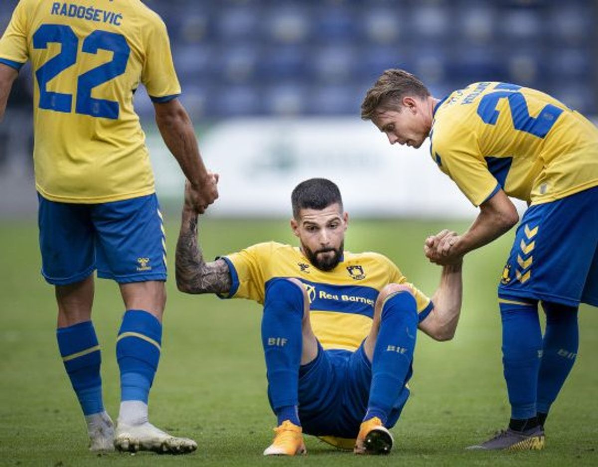 Det gælder for Brøndby om ikke at snuble, når superligaholdet skal møde Ledøje Smørum i pokalen. Foto: Liselotte Sabroe/Scanpix