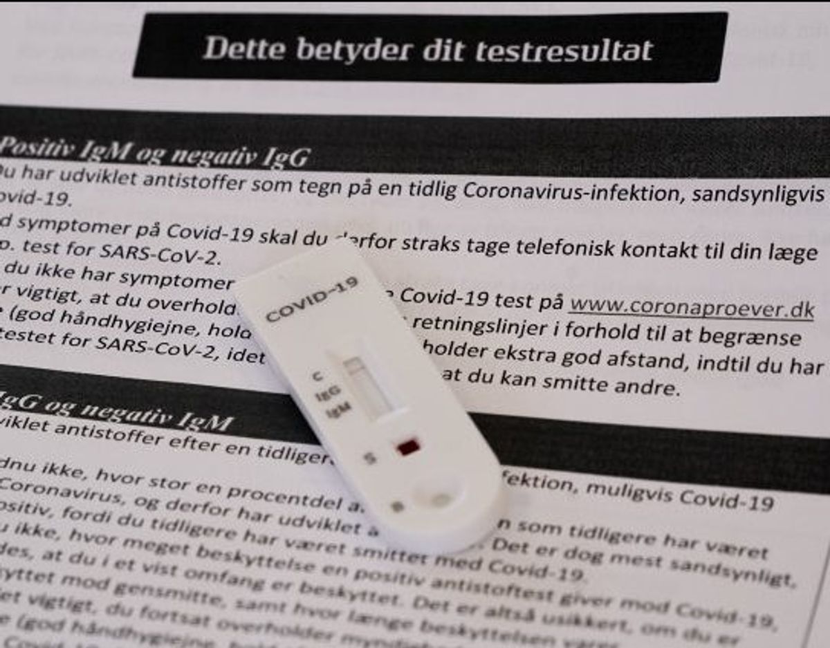 SSI vil gøre det tydeligt for deltagerne i en stor befolkningsundersøgelse, at resultatet alene giver en indikation på, om de har dannet antistoffer. KLIK VIDERE OG SE, HVORDAN TESTEN FOREGÅR. (Arkivfoto) Foto: Liselotte Sabroe/Scanpix