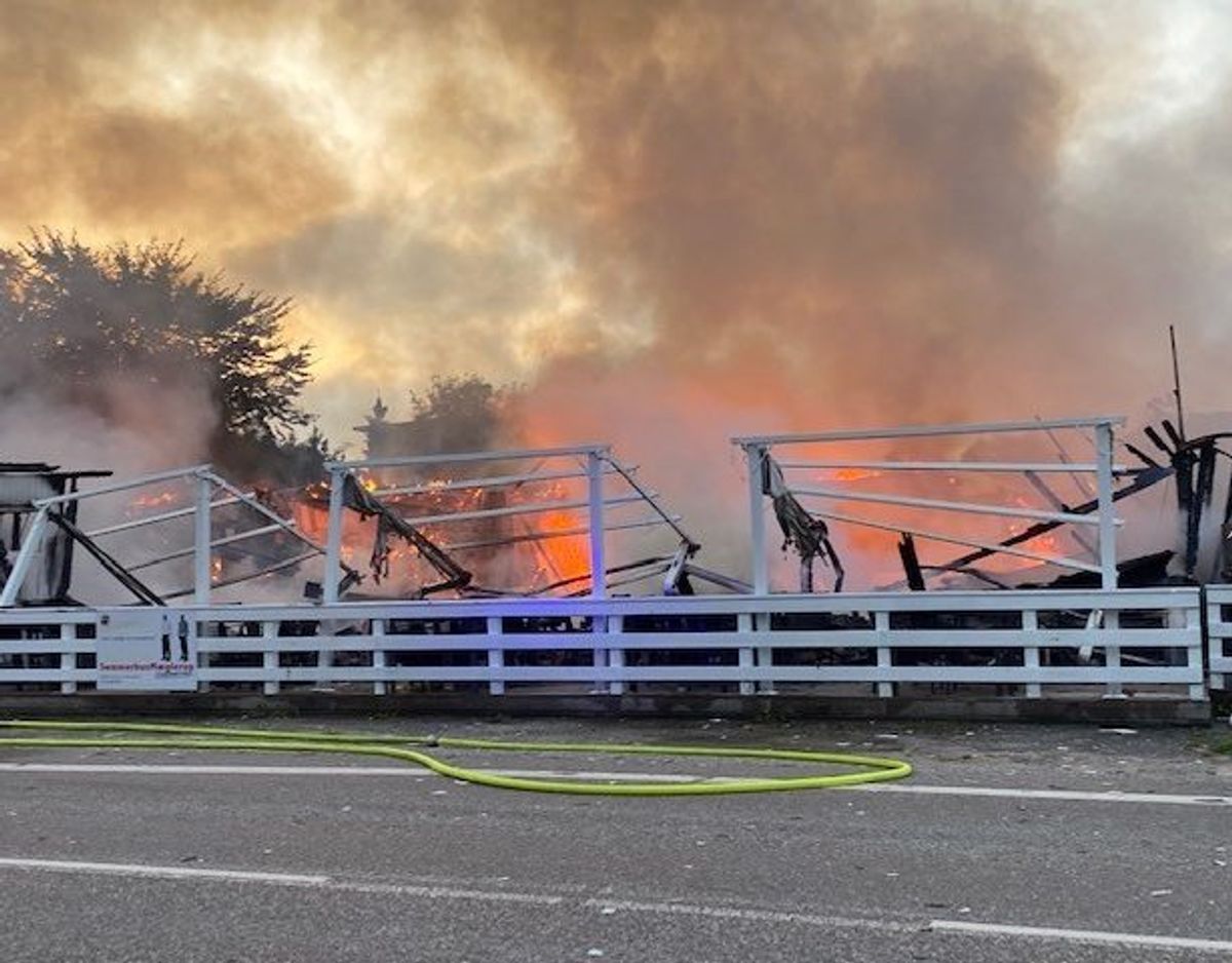 Bygningen var overtændt, da politiet ankom. Foto: Pressefotos.dk