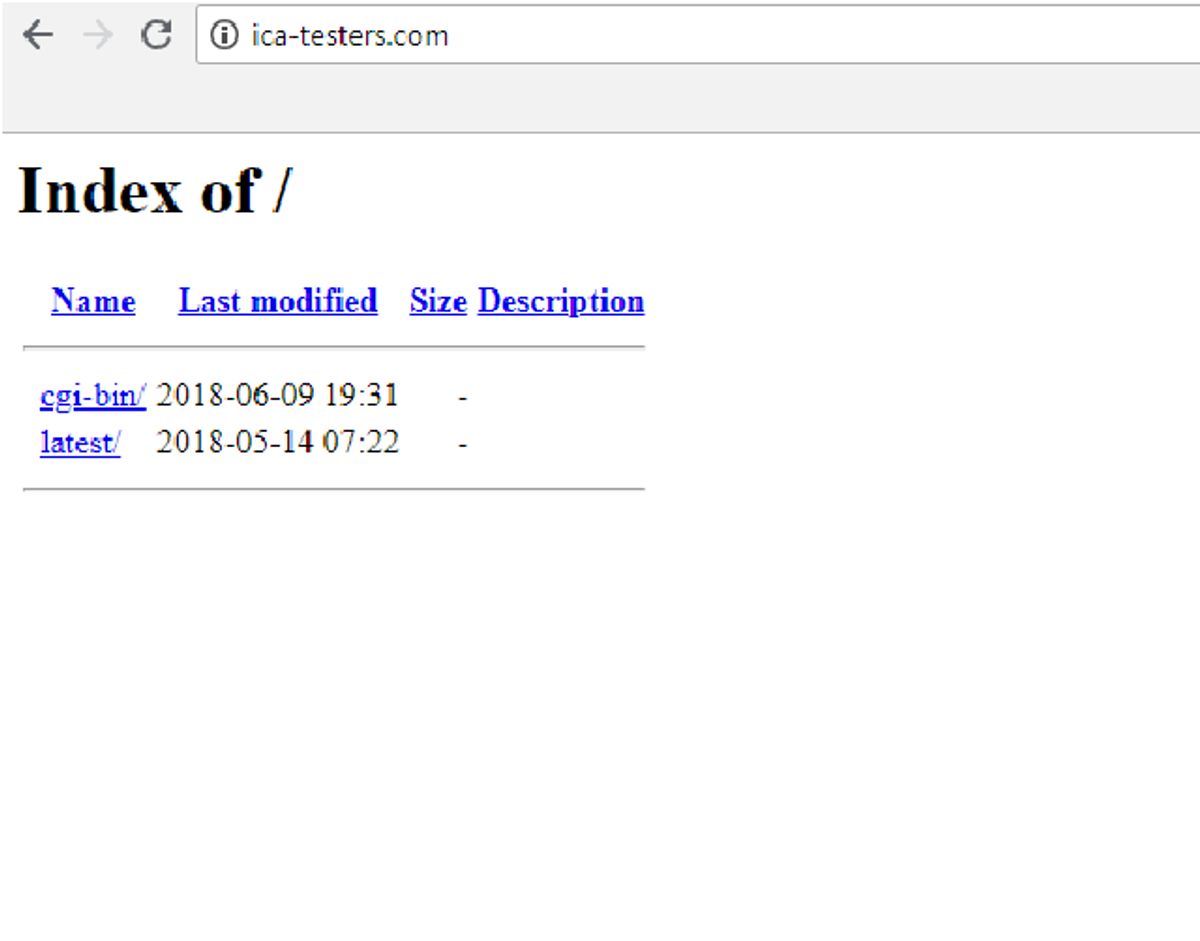 Afsenderen af mailen har domænet ica-testers.com, og det er, hvad der sker, når man besøger det. Klik videre og se svindel-SMS’en. Screenshot