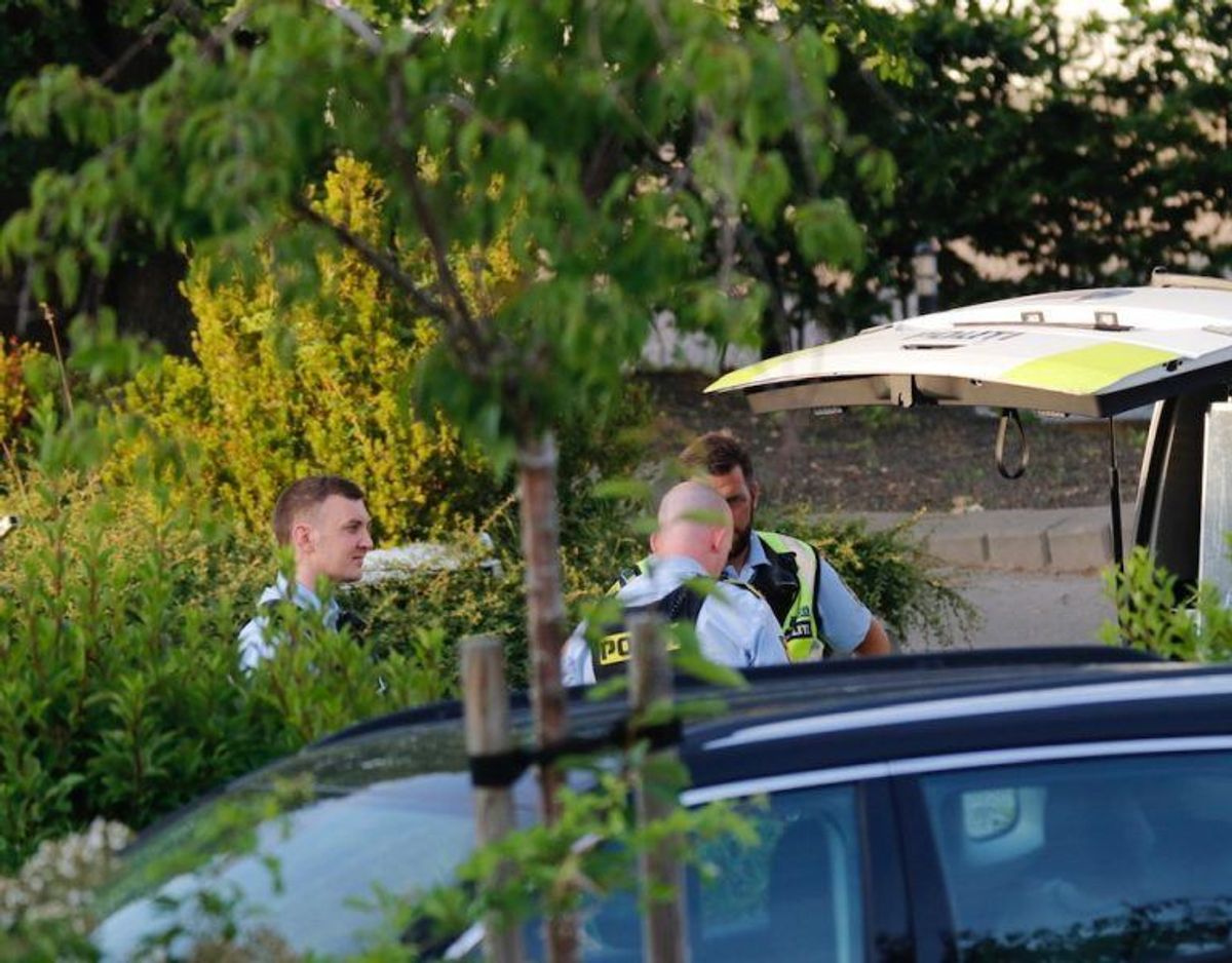 Politiet rykkede ud tirsdag den 25. juni om aftenen. Foto: Presse-fotos.dk.