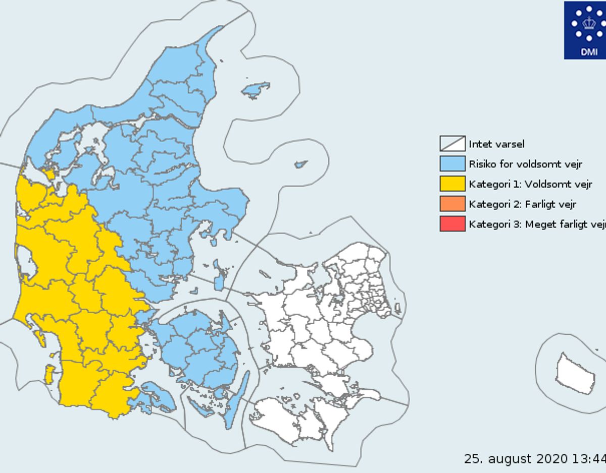 Her gælder DMIs varsel. Foto: DMI