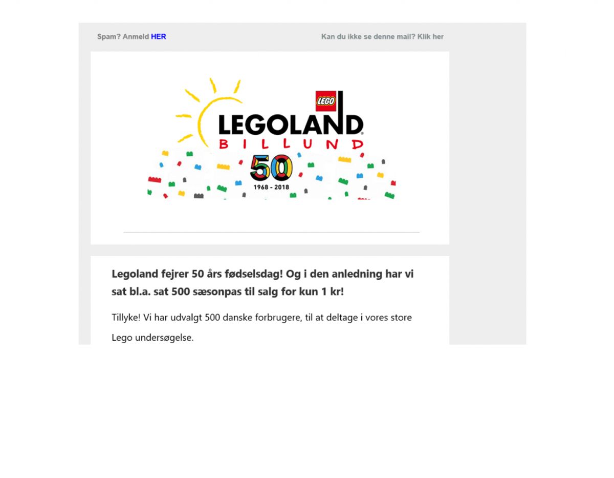 Her er toppen af den mail, du skal slette. Newsbreak har fået bekræftet, at den ikke er ægte. Screenshot
