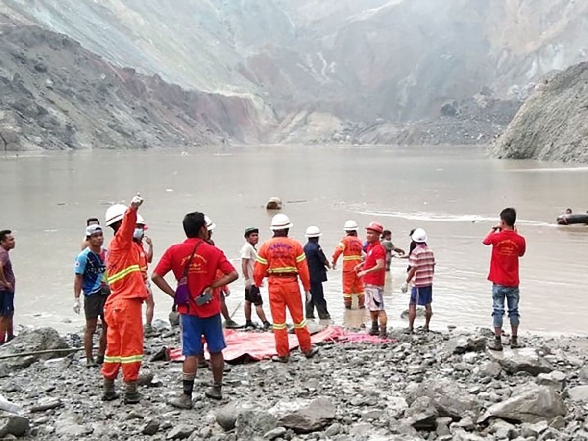 Ifølge BBC skete mudderskreddet i en mine i Hpakant-området i staten Kachin. Foto: Scanpix.