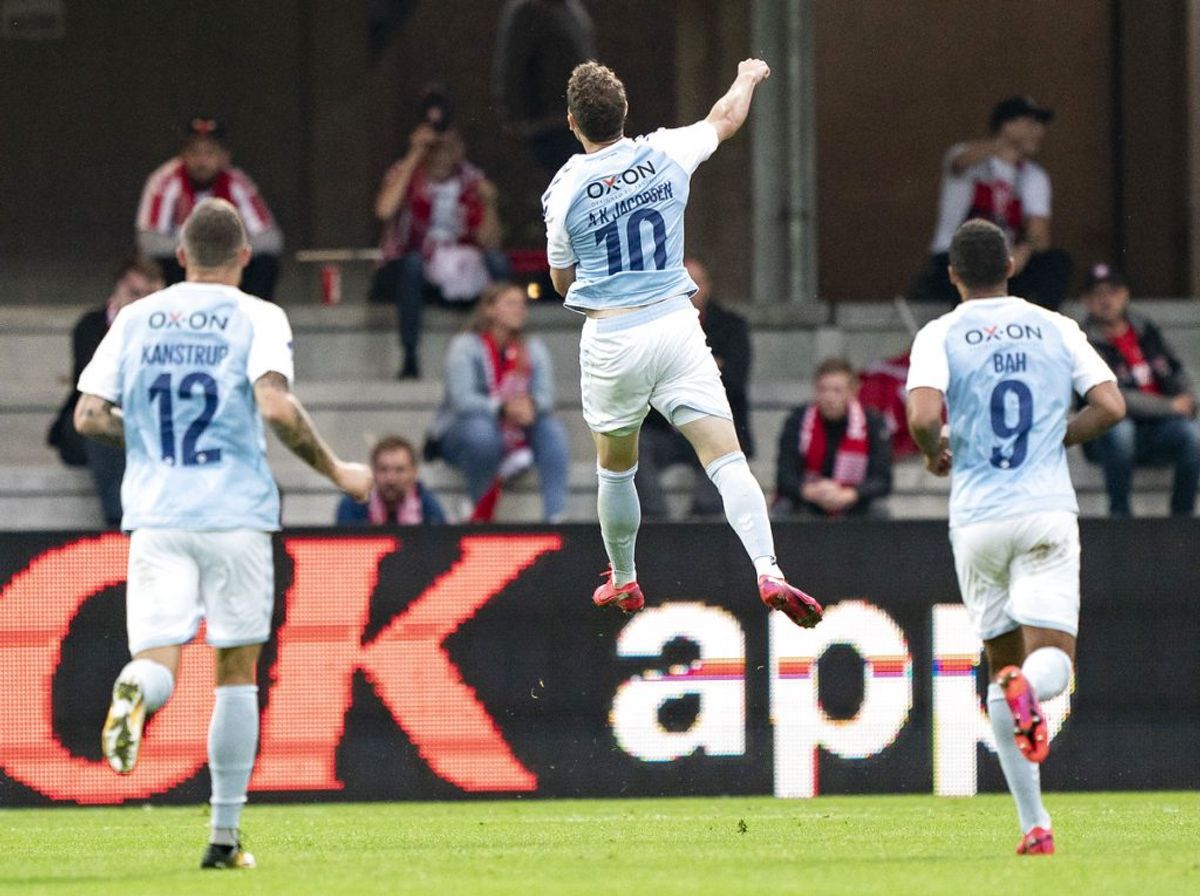 Anders K. Jacobsen scorede begge mål i Sønderjyskes pokaltriumf. – Foto: Claus Fisker/Ritzau Scanpix