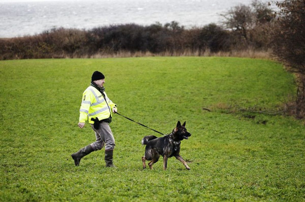 Dobbeltdrabet skete på en gård på Helnæs. Klik videre og se billeder fra politiets efterforskning på stedet. (Foto: Carsten Bundgaard/Ritzau Scanpix)