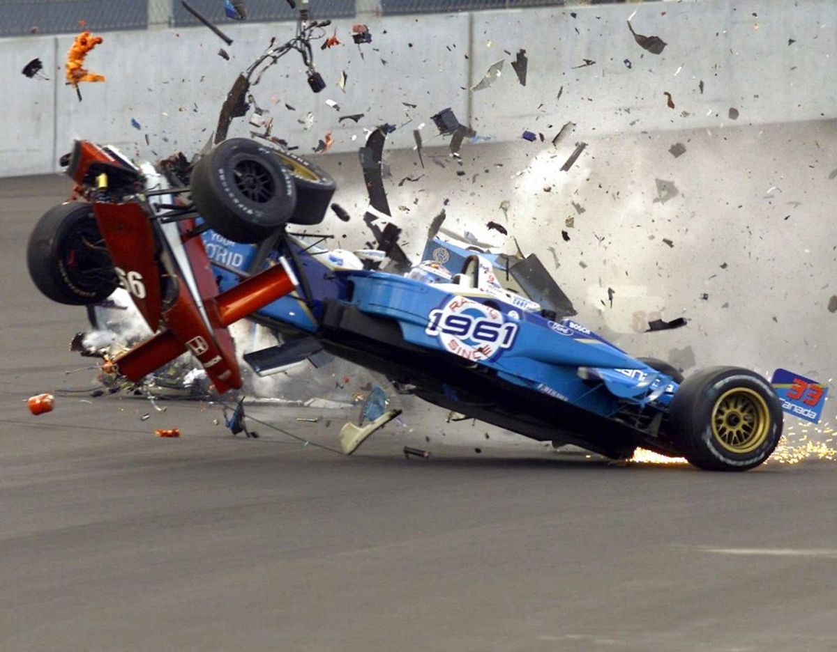 Zanardi fik begge ben amputeret efter denne ulykke i 2001. Foto: Scanpix