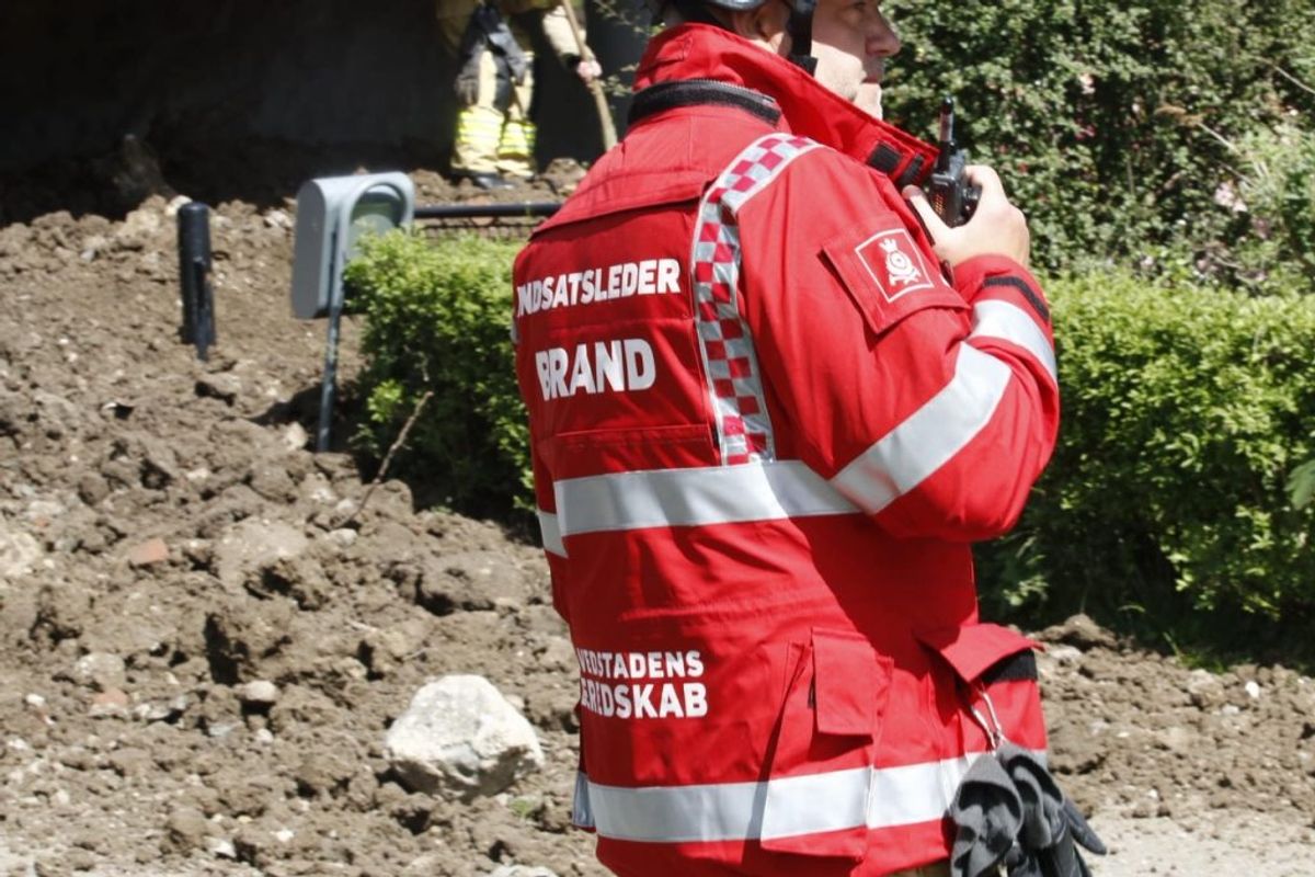 Redningsindsats i gang i Brønshøj. Foto: Presse-fotos.dk