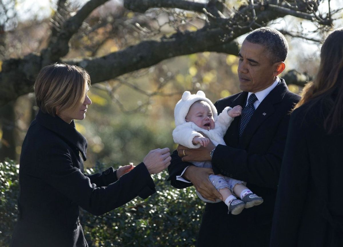 Her ses hun med Barack Obama. Foto: Jason Reed/scanpix.