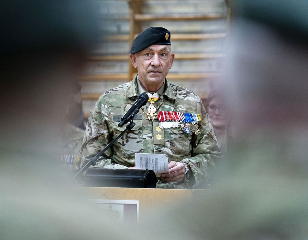 Chefen for Hæren, generalmajor Michael Anker Lollesgaard er sendt i hjemmekarantæne. Foto: Henning Bagger/Ritzau Scanpix)
