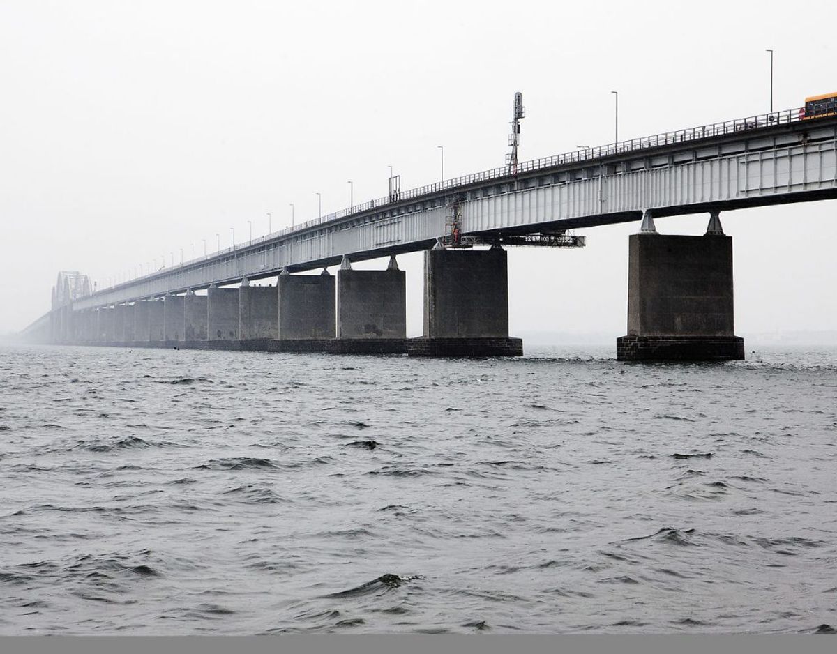 Den nye Storstrømsbro skal forbinde Sjælland og Falster via Masnedø. På billedet ses den gamle Storstrømsbro. Arkivfoto: Søren Bidstrup/Scanpix 2018.