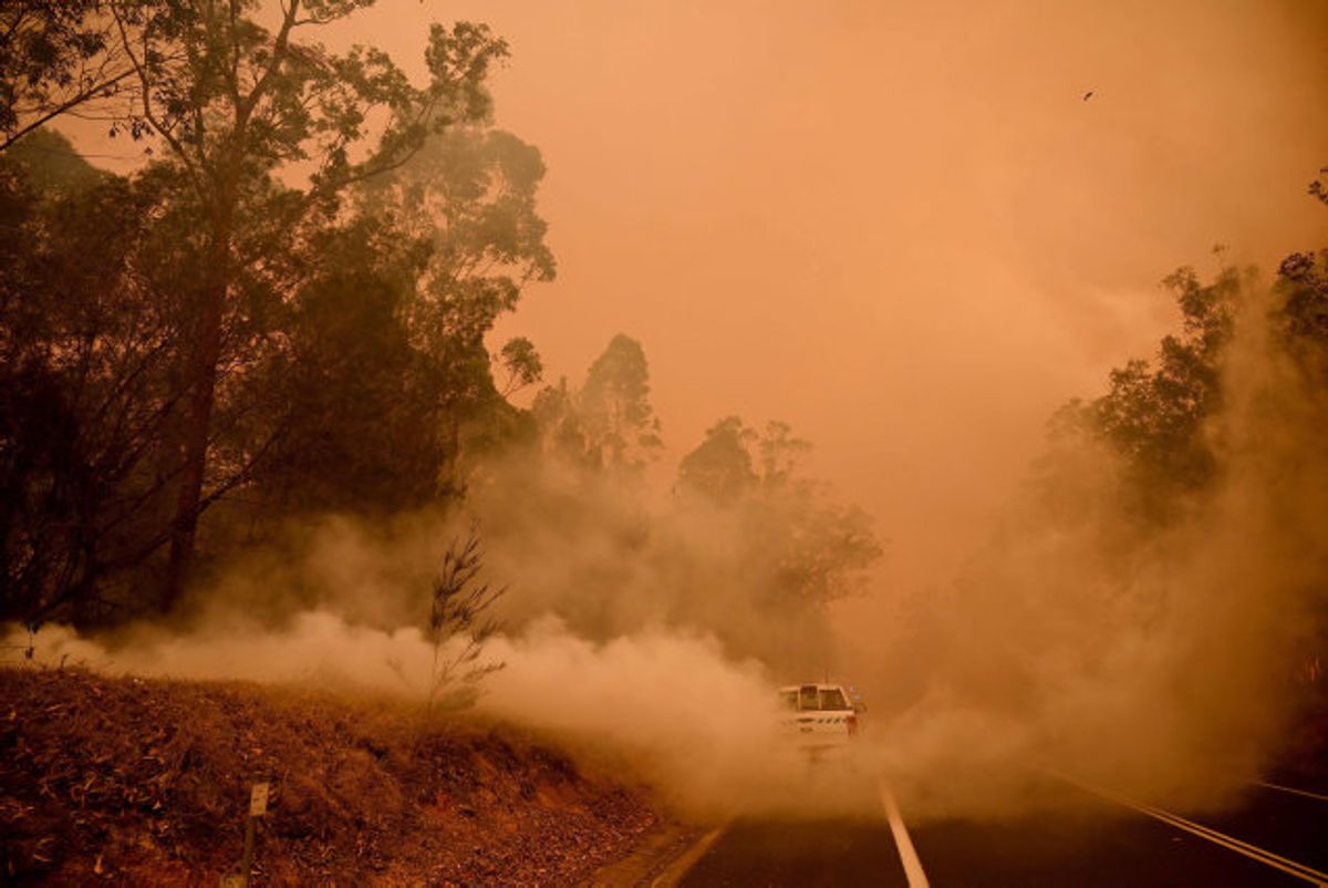 Et område noget større end hele Danmark er brændt ned i Australien, hvor tusindvis af indbyggere har forladt deres hjem på flugt fra store naturbrande. KLIK FOR FLERE BILLEDER. (Arkivfoto). Foto: Peter Parks/AFP