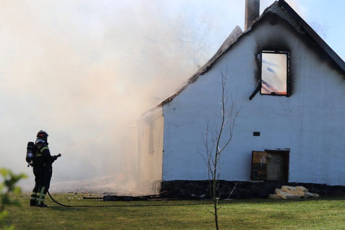Kiehns hus brændte ned. Foto: Presse-fotos.dk