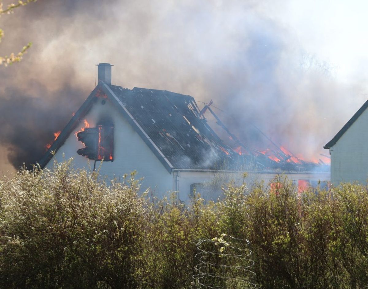 Kiehns hus brændte ned. Foto: Presse-fotos.dk