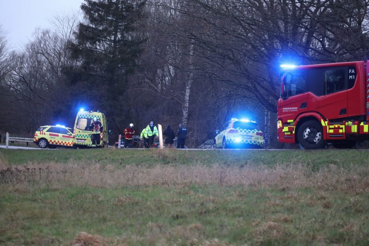 En 34-årig mand er død efter en soloulykke lørdag Foto: Presse-fotos.dk