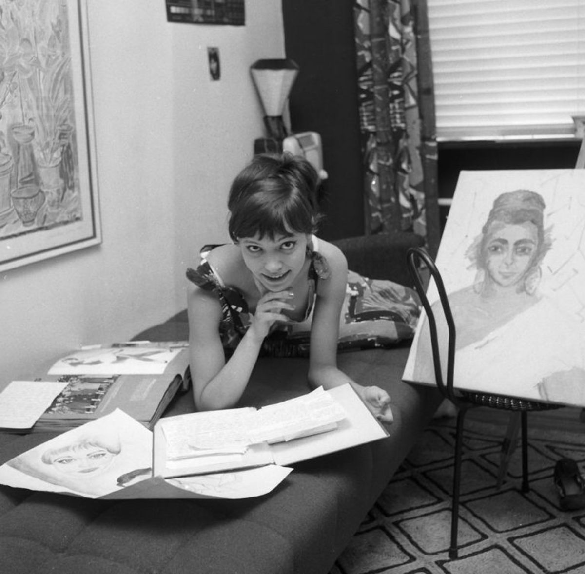 Skuespillerinden Hanne Blarke alias Anna Karina.; The Danish actress Hanne Blarke alias Anna Karina ( 1940 -).;
