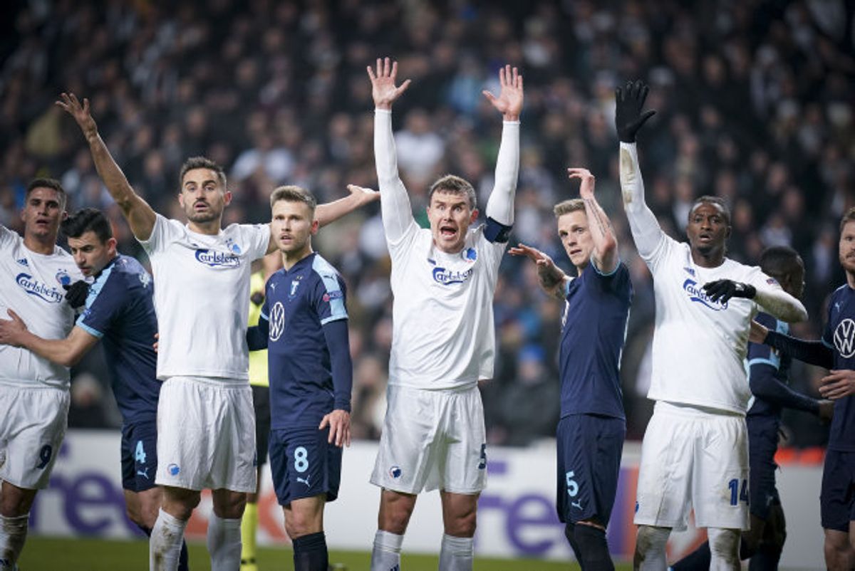 FC København avancerede fra sin Europa League-gruppe til 16.-delsfinalerne, selv om københavnerne hjemme tabte 0-1 til Malmö FF. Foto: Liselotte Sabroe/Scanpix